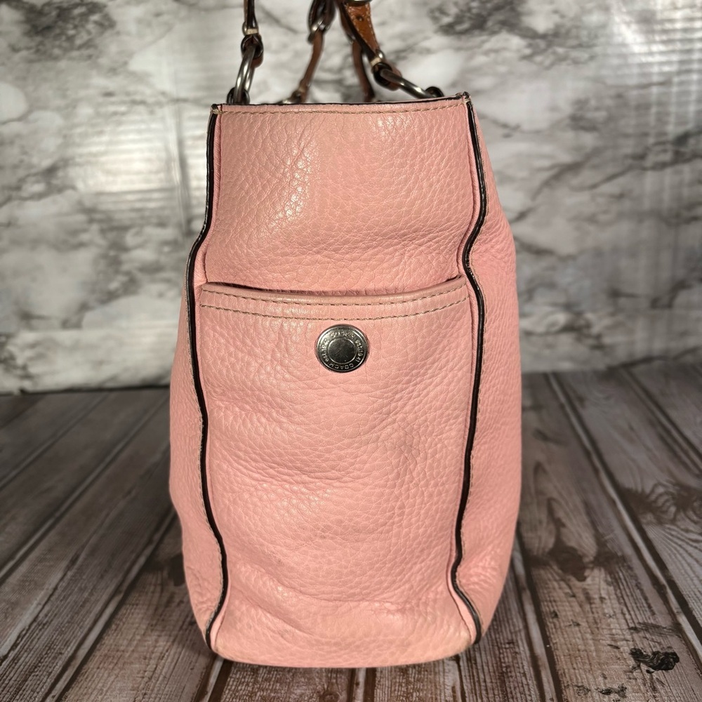 Coach Pink and Brown Leather Tote Bag Purse Double Handles - Picture 2 of 14